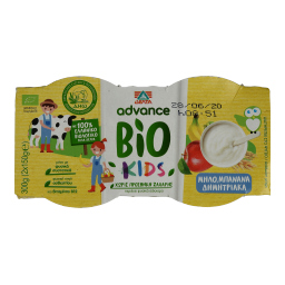 Γιαούρτι Advance Kids BIO Μήλο Μπανάνα Δημητριακά 2X150 gr
