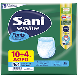 Εσώρουχα Ακράτειας Sensitive Pants XL No4 10+4 Τεμάχια Δώρο
