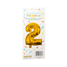Μπαλόνι Foil Νο2 32cm Χρυσό 1 Τεμάχιο