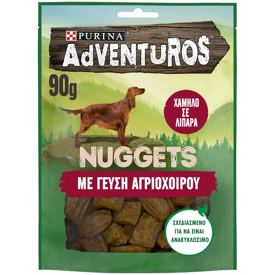 PURINA ONE Σκυλοτροφή Adventuros Nuggets με Αγριόχοιρο 90g