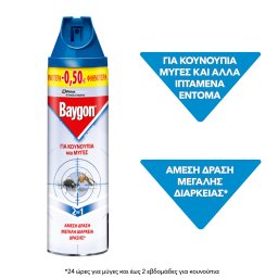 Εντομοκτόνο Spray Κουνούπια & Μύγες 400ml Έκπτωση 0.50E