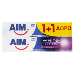 Οδοντόκρεμα White System Enamel 75ml 1+1 Δώρο 1+1