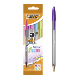Στυλό Cristal Fun 1.6mm Διάφορα Χρώματα 4 Τεμάχια