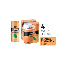 Αναψυκτικό Σόδα Πορτοκάλι & Κανέλα Κουτί 4x330ml 3+1 Δώρο