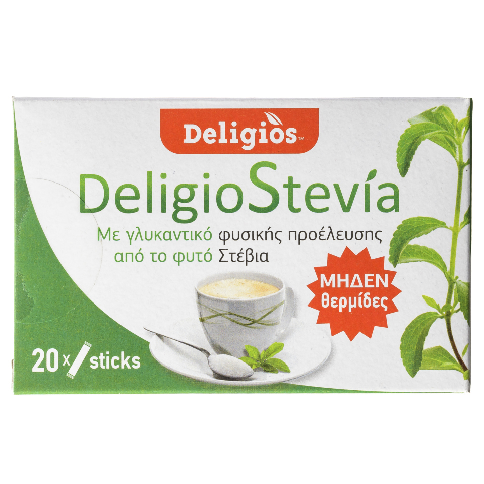 DELIGIOS Γλυκαντικό Στέβια Stick 20x1.4g